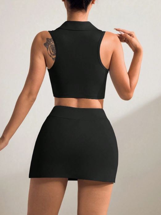 Conjunto Deportivo de Verano Mujer – Top & Falda Short