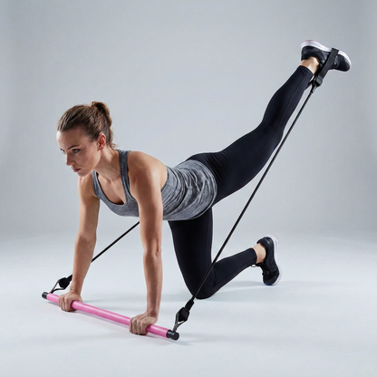 Kit Barra de Pilates con Bandas Elásticas de Resistencia