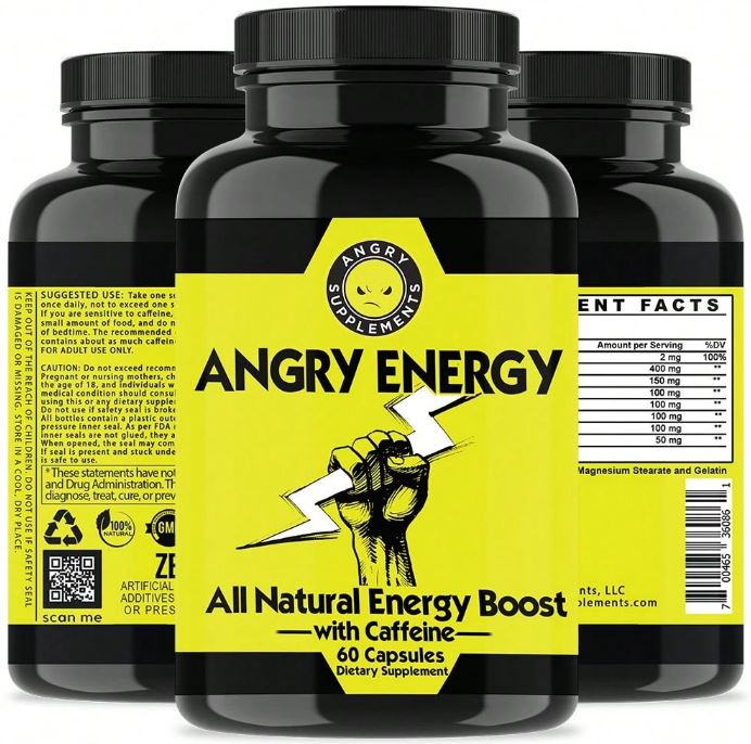 Angry Energy – Cafeína Natural (60 cápsulas)